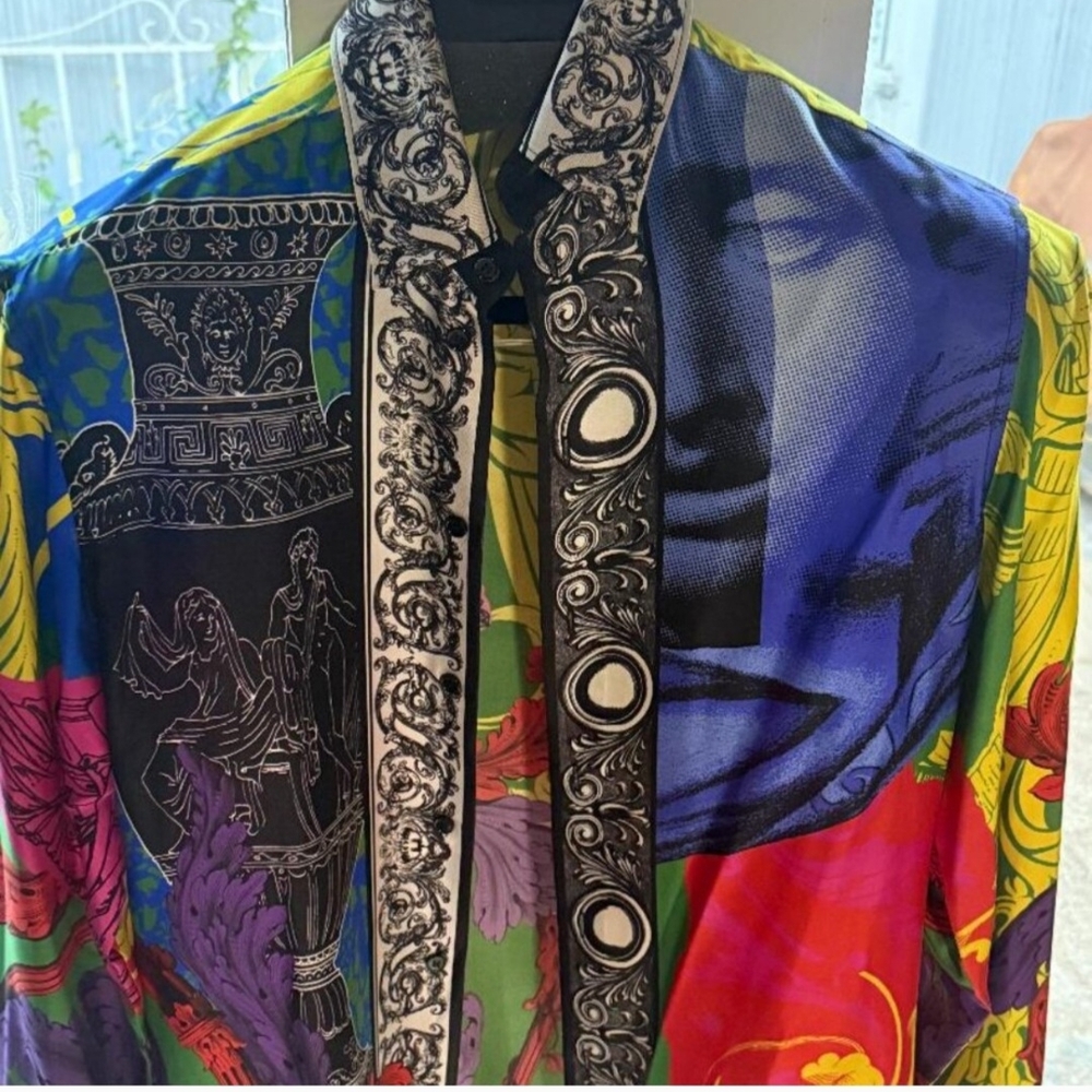 Colorful Patterned Button-Up Shirt